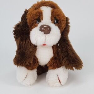 Baxter Basset Hound Dog Plush Stuffed Animal Brown White‎ Floppy Ears 7 Inch